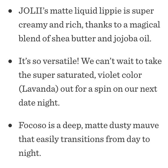 ❗️2 / $15 ❗️Jolii Luxe Crème Matte in Lavenda - Picture 2 of 2